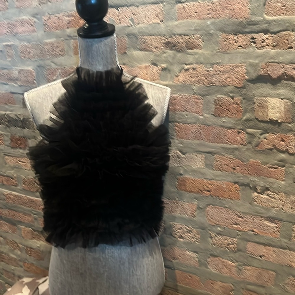 Zara New w/o tag black tulle halter top, size medium